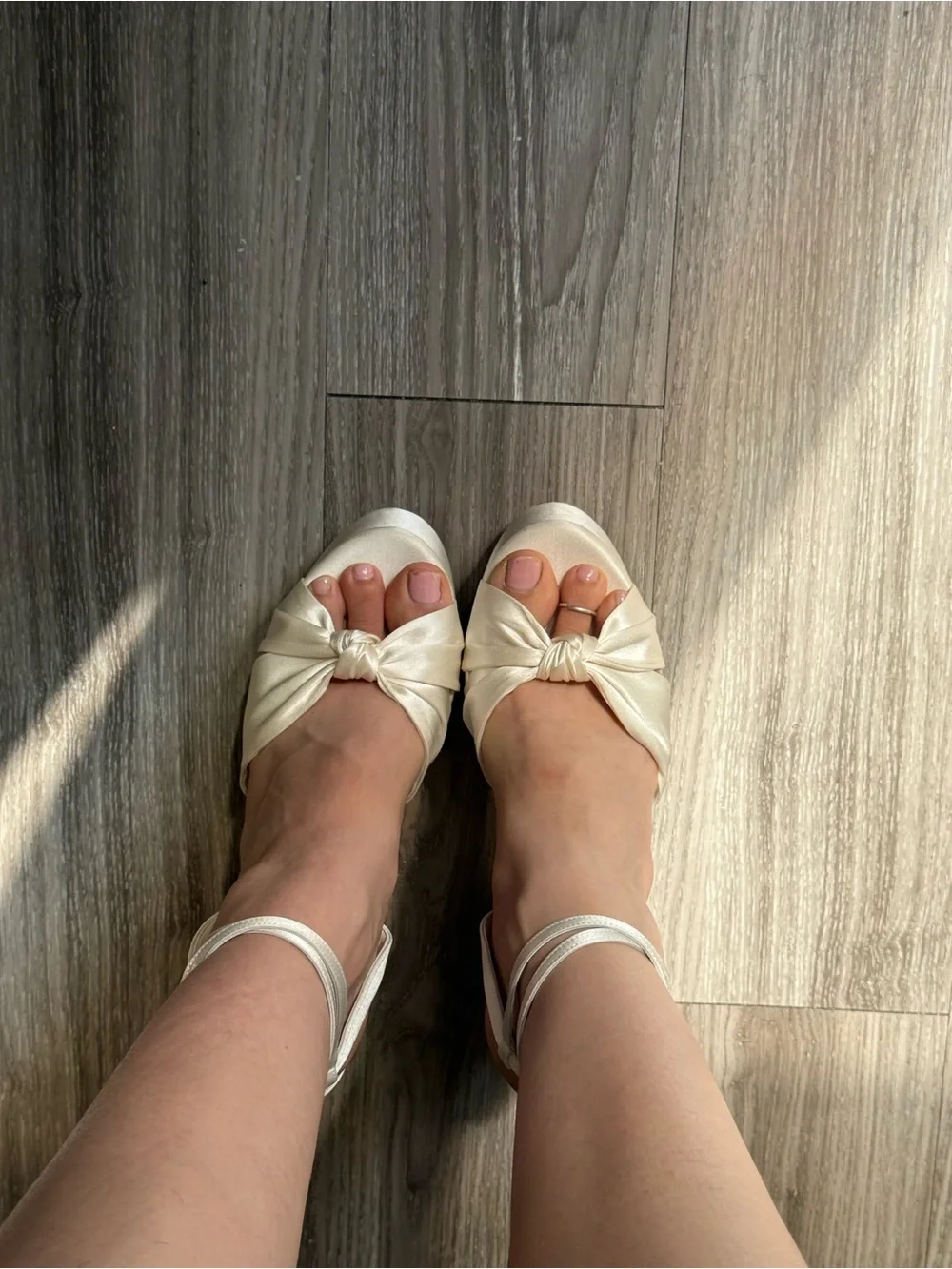 Bella Belle Serafina Ivory Silk Bow Platform Block Heels Bridal Wedding 8.5